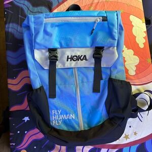 Hoka Fly Human Fly Backpack Blue Teal Laptop Sleeve Commuter Gym Bag